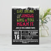 Eat, Drink & Jingle Holiday Party nodigt uit Kaart (Staand voorkant)