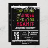 Eat, Drink & Jingle Holiday Party nodigt uit Kaart (Voorkant / Achterkant)