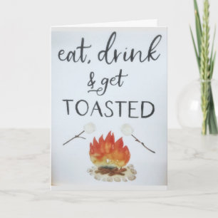 EAT DRINK KRIJGT TOASTED COMICAL CONGRATULALALATIO KAART