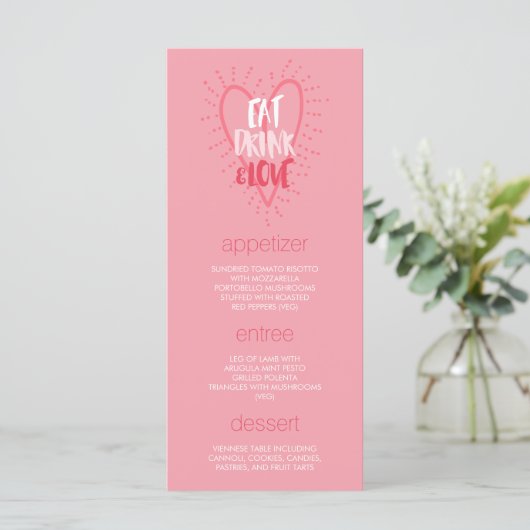 Eat Drink Love | Menu Dinner Party (Valentijnsdag) (Staand voorkant)