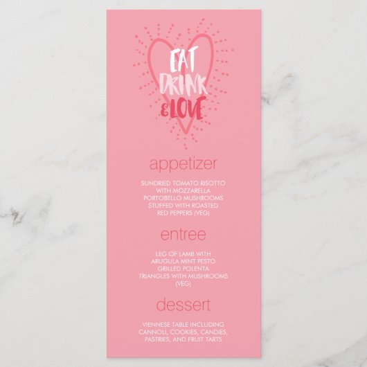 Eat Drink Love | Menu Dinner Party (Valentijnsdag) (Voorkant)