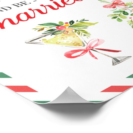 Eat Drink met kerstbruiloft Verloving Poster (Hoek)