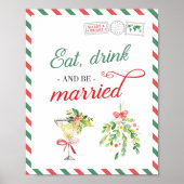 Eat Drink met kerstbruiloft Verloving Poster (Voorkant)
