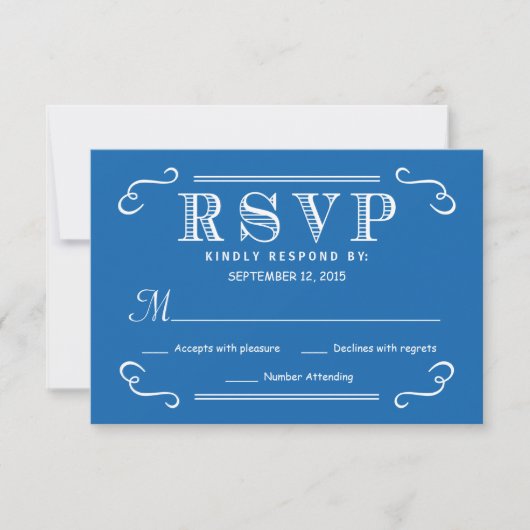 Eat Drink met RSVP Pacific Blue Reply Kaartje (Voorkant)