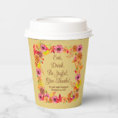 Eat Drink moet vrolijk zijn geef Bedankt-Thanksgiv Papieren Bekers (Voorkant)