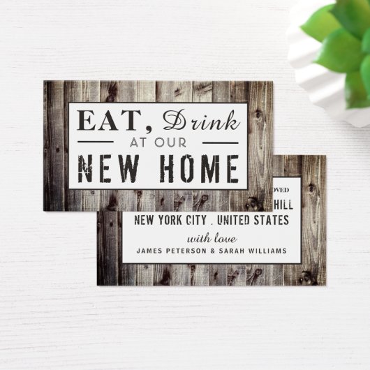 Eat Drink New Home, Change of Address Card Visitekaartje (Bureau)