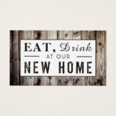 Eat Drink New Home, Change of Address Card Visitekaartje (Voorkant)
