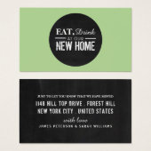 Eat Drink New Home, Change of Address Card Visitekaartje (Voorkant /achterkant)