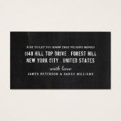 Eat Drink New Home, Change of Address Card Visitekaartje (Achterkant)