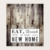 Eat Drink New Home, Change of Address Card Visitekaartje (Buitenkant ongevouwen)