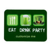 Eat Drink Party Funny St. Patrick's Day Magneet (Horizontaal)