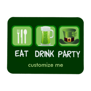 Eat Drink Party Funny St. Patrick's Day Magneet