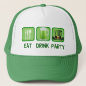 Eat Drink Party Funny St. Patrick's Day Trucker Pet (Voorkant)
