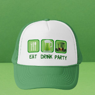 Eat Drink Party Funny St. Patrick's Day Trucker Pet