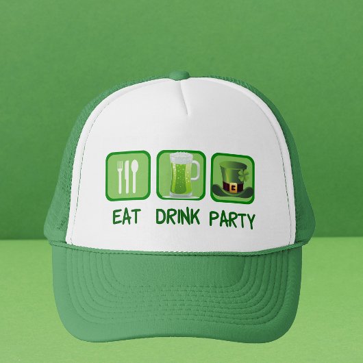 Eat Drink Party Funny St. Patrick's Day Trucker Pet