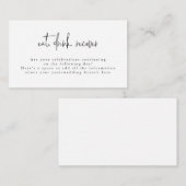 Eat Drink Recover Black White Post Wedding Brunch Informatiekaartje (Voorkant / Achterkant)