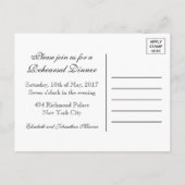 Eat Drink & Rehearse Burlap Lace Rehearsal Dinner Uitnodiging Briefkaart (Achterkant)