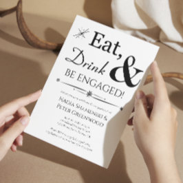 Eat-Drink: Retro Engagement Party Kaart