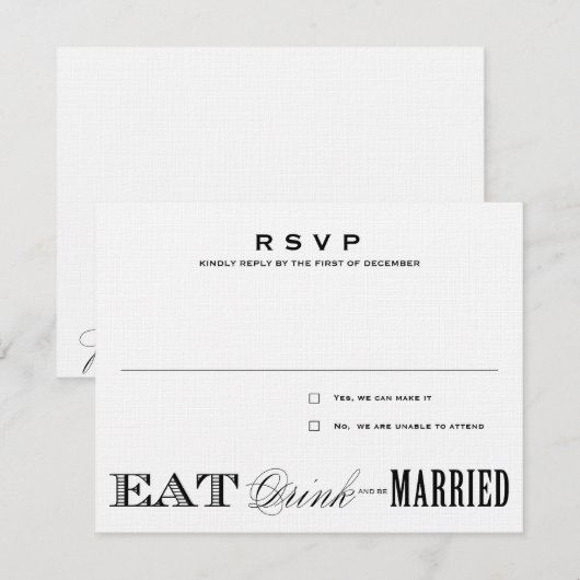 EAT, DRINK | RSVP (Voorkant / Achterkant)