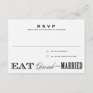 EAT, DRINK   RSVP 3,5 x 5