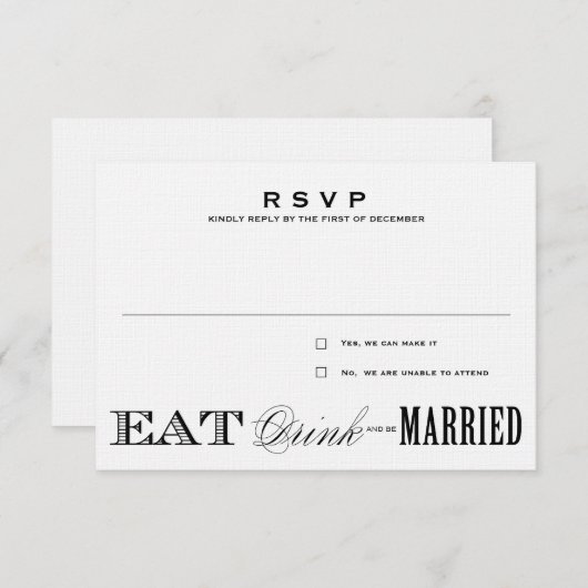 EAT, DRINK | RSVP 3,5 x 5 (Voorkant / Achterkant)