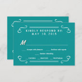 Eat Drink & RSVP Blauwgroen Blue Rustic Wedding Re (Voorkant / Achterkant)