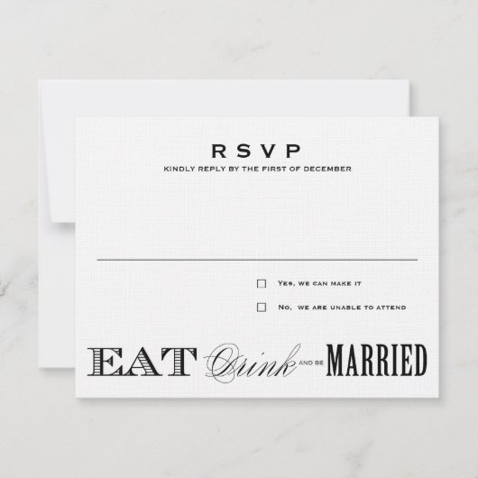 EAT, DRINK | RSVP KAARTJE (Voorkant)