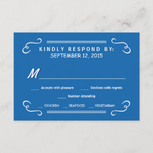 Eat Drink & RSVP Pacific Blue Rustic Wedding Reply Kaartje