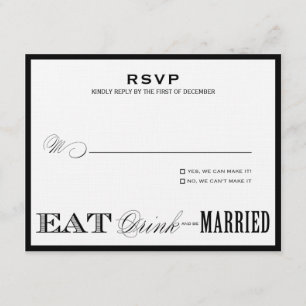 EAT, DRINK   RSVP-STIJL 1 RSVP KAARTJE