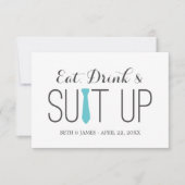 Eat Drink & Suit Up | Bruidsjonkers Kaart (Voorkant)