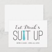 Eat Drink & Suit Up | Bruidsjonkers Kaart (Voorkant / Achterkant)