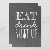 Eat Drink Suit Up Funny Groomsman Kaart (Voorkant / Achterkant)