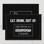 Eat Drink Suit up... word m'n huisvrouw Kaart (Voorkant / Achterkant)