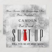 Eat Drink & Suitup Red Zal je mijn Bestman zijn Kaart (Voorkant / Achterkant)