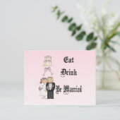 Eat, Drink, trouwen Briefkaart (Staand voorkant)