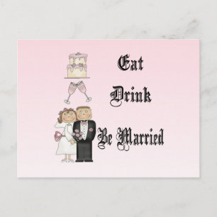 Eat, Drink, trouwen Briefkaart