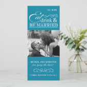 Eat, Drink & trouwen - Foto opslaan Datum Save The Date (Staand voorkant)