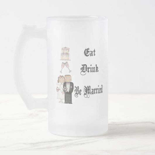 Eat, Drink, trouwen Matglas Bierpul (Links)