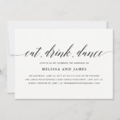 Eat, Drink, uitnodiging voor weddenschappen (Voorkant)