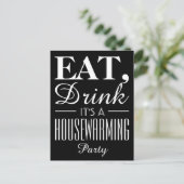 Eat Drink, Vintage Poster, Housewarming Invite Uitnodiging Briefkaart (Staand voorkant)