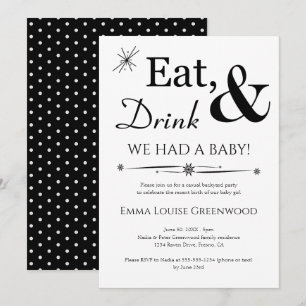 Eat Drink We hadden een Baby Casual Partij Kaart