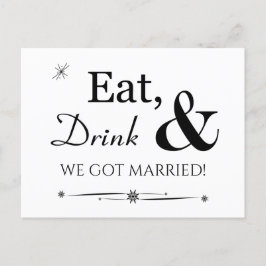 Eat Drink We hebben een gehuwde retro Elopement Pa Briefkaart