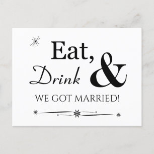 Eat Drink We hebben een gehuwde retro Elopement Pa Briefkaart