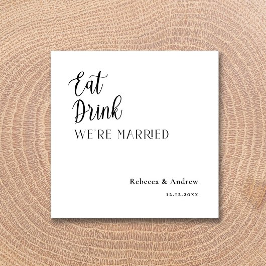 Eat Drink We trouwden op persoonlijke bruiloft Nap Servet