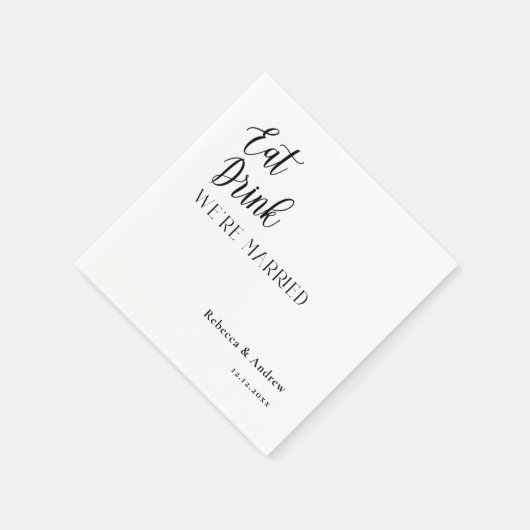 Eat Drink We trouwden op persoonlijke bruiloft Nap Servet (Hoek)