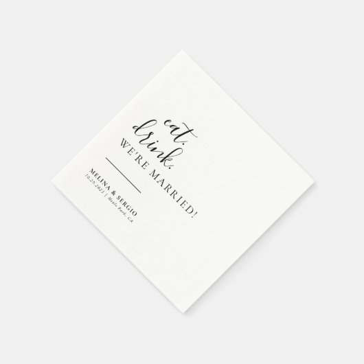 Eat Drink We zijn getrouwd. Servet (Hoek)