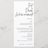 Eat, Drink, we zijn het huwelijksmenu Menu (Voorkant)