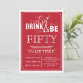 Eat Drink & wees 50 of om het even welke Leeftijd Kaart (Staand voorkant)