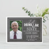 Eat Drink & wees 60 of om het even welke Leeftijd  Kaart (Staand voorkant)