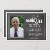 Eat Drink & wees 60 of om het even welke Leeftijd  Kaart (Voorkant / Achterkant)